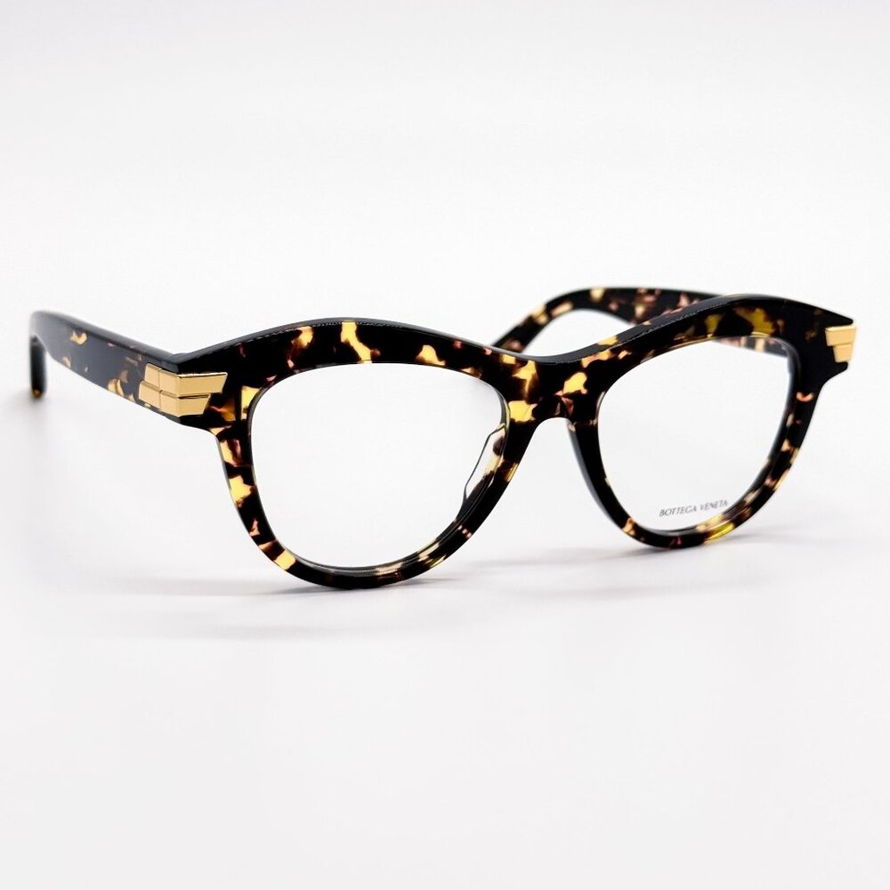 NEW BOTTEGA VENETA EYEGLASSES BV1105O 002 CAT EYE HAVANA WOMEN EYEWEAR